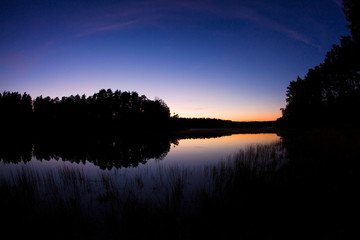 Kaszuby jezioro nocą zachód wschód słońca © Dariusz