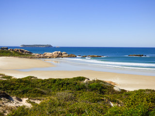 A view of beautiful Praia da Galheta (Galheta beach) in Florianopolis, Brazil