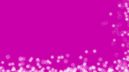 Abstract background with a variety of colorful snowflakes. Big and small.