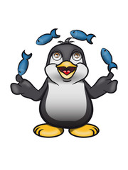 pinguin fische jongleur
