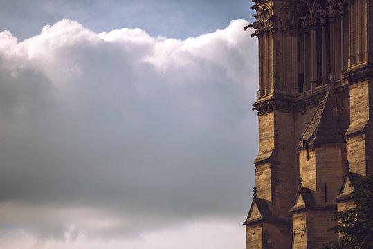 Wall of cathedral in Paris