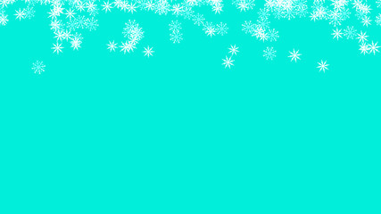 Abstract background with a variety of colorful snowflakes. Big and small.