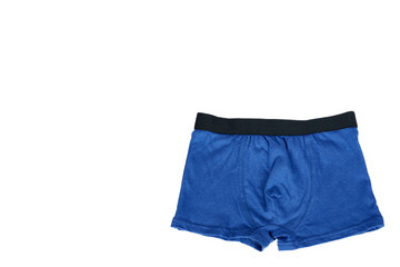 Underpants and clothing for kids isolated on white background, copy space template