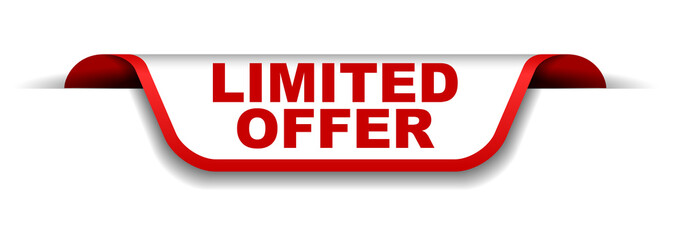 red and white banner limited offer