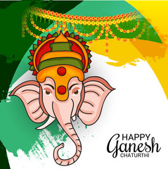 illustration of a Creative Card, Poster or Banner for Festival of Ganesh Chaturthi Celebration.