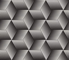 Cercles muraux Noir et blanc géométrique moderne Modèle sans couture de vecteur. Texture abstraite moderne et élégante. Répétition de carreaux géométriques