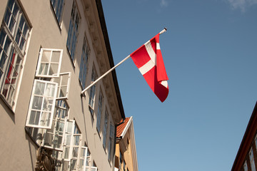 Danish flag at building