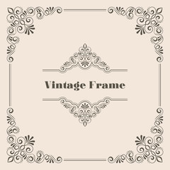 Vintage calligraphy ornament for greeting card, invitation or certificate. Vector Illustration