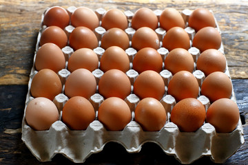 country eggs in the box