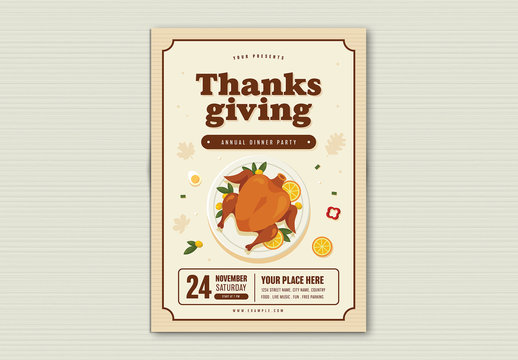 Thanksgiving Dinner Party Flyer Layout