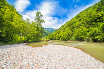 Gorski kotar, canyon of Kupa river, Croatia, green nature mountain landscape