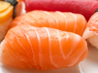 japanese food salmon and tuna sushi delicious