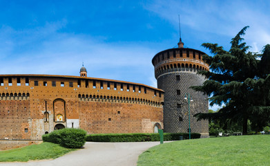 Sforza castle in Milan, landmark of Italy