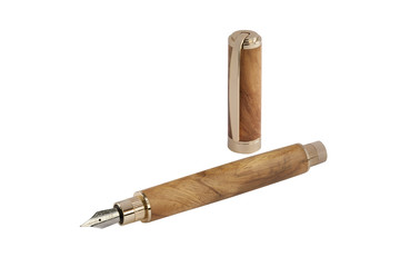 A wooden pen for signing documents.