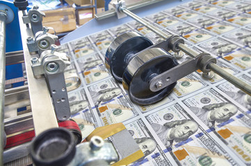 Dollar money usa finance printing process detail