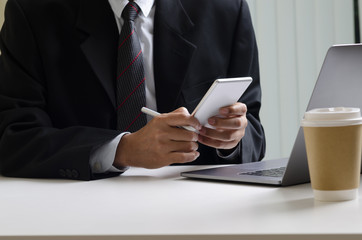 Businessman working with labtop