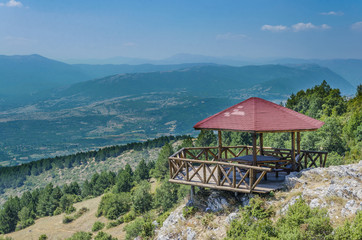 Observation point on Vodno, Skopje, Macedonia. View to wide valley