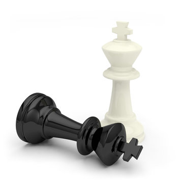 jeu d'échecs roi noir blanc victoire défaite