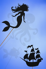 Little mermaid storytelling, shadow puppets