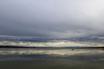 Obraz na płótnie Canvas Ammersee Lake Spiegelung Wolken