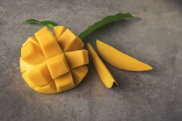 mango on a dark background.