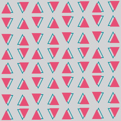 Geometric seamless pattern. Abstract vector background. Triangles sweet color on background.