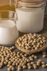 Soybeans and milk.
