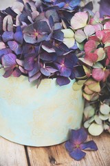 Nostalgischer Blumenstrauß - Hortensien 