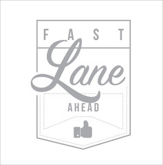 Fast lane ahead Modern stamp message design