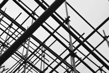 silhouette of steel scaffolding