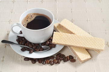 Coffee and tasty wafers