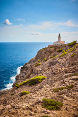 Fototapeta na wymiar Capdepera lighthouse in Cala Ratjada, Mallorca, Spain.