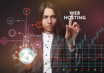 The concept of business, technology, the Internet and the network. A young entrepreneur working on...