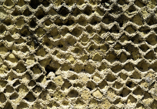 Detail ancient column from the ruined city of Pompeii, Pompei, Italy.