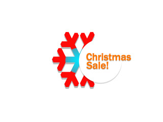 Fototapeta premium Christmas sale with snowflake