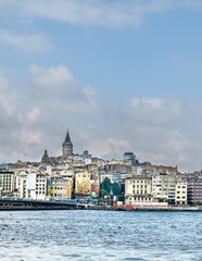 Fototapeta premium Beyoglu and Galata tower at Istanbul, vertical
