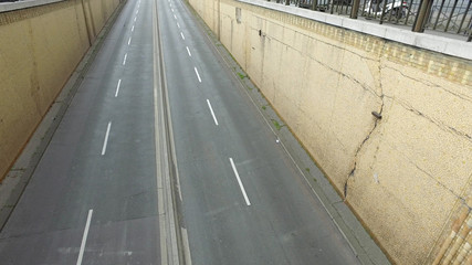 Underground tunnel street near Congress Palace (Palais des congres) and Hyatt Regency in Paris