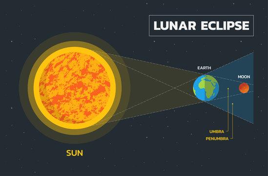 Lunar eclipse diagram - Vector
