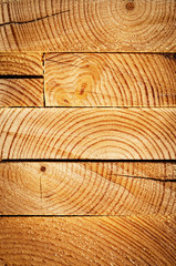 on cut of wooden beam
