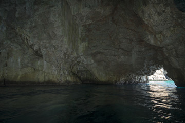 Natural through grot near Zanjic, peninsula Lustica, Montenegro.