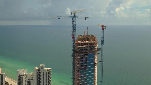 Aerial video Armani Casa residential condo Sunny Isles Beach