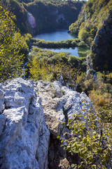 Plitvice lakes national park in Croatia - autumn landscape