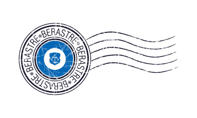 Berastre city grunge postal rubber stamp