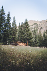 A trail leading to a cabin in the woods near Vail, Colorado. 