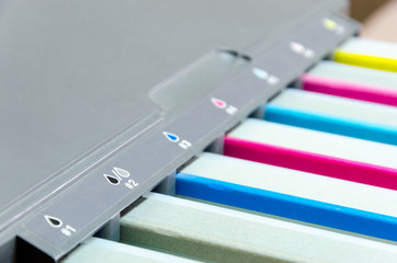 color tank cartridges on inkjet printer