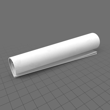 Blank rolled up newspaper