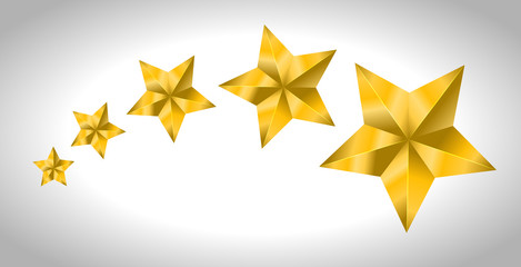 Star Vector realistic metallic golden isolated yellow 3D