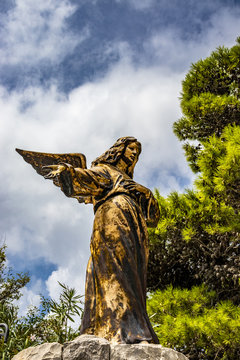 A bronze statue of an angel in Santa Maria di Leuca