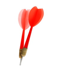  Red throwing dart isolated on white background