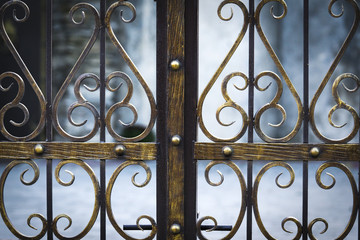 Details of an old fashioned metal fence